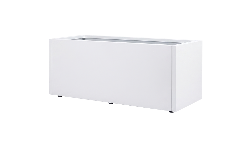 White Steel Planter Rectangle 100x40